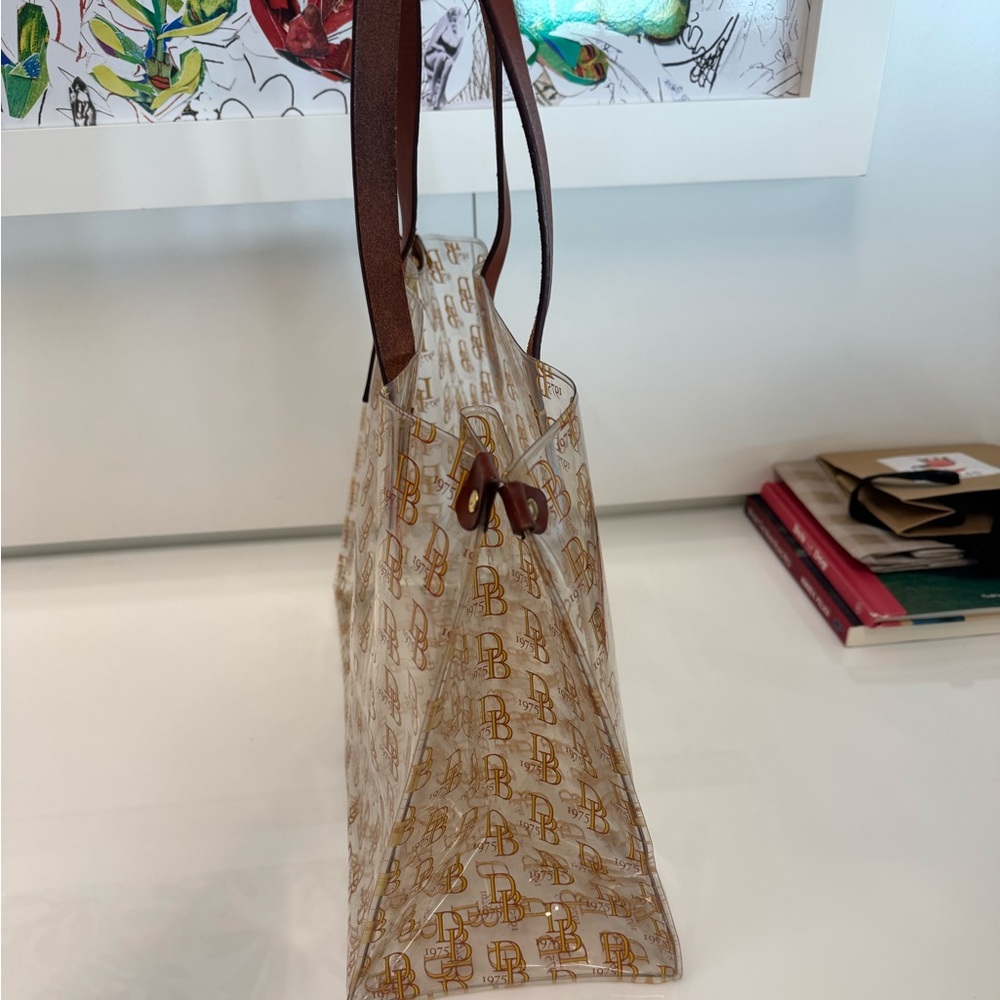 Dooney & Bourke Vintage Clear Acrylic Tote with Brown Handles - Picture 5 of 5